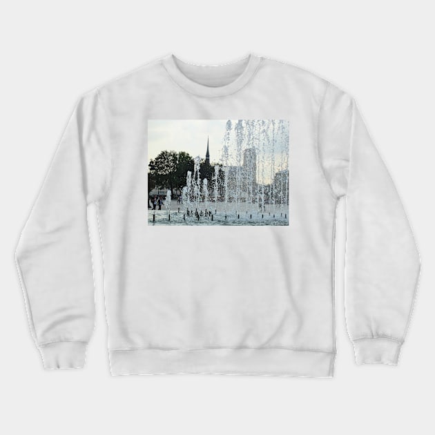 Paris Hotel de Ville Fountains Crewneck Sweatshirt by BlackBeret